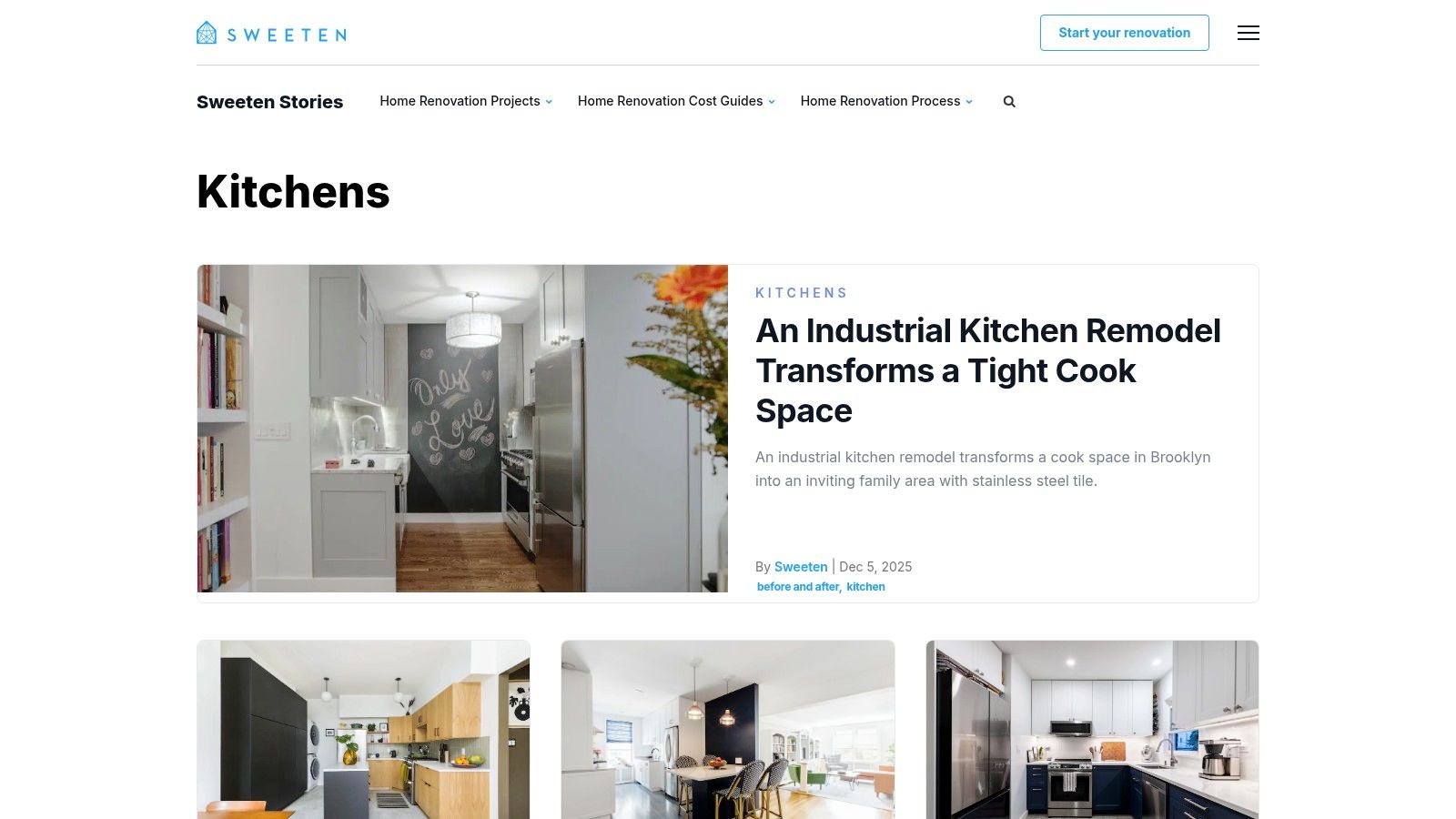 Sweeten – Kitchen Renovation Case Studies (with Budgets)